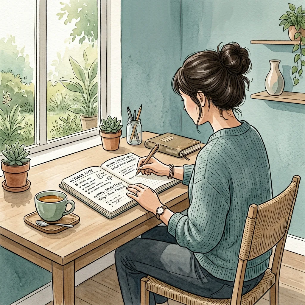 ADHD w pracy - dorosła osoba planująca dzień przy biurku