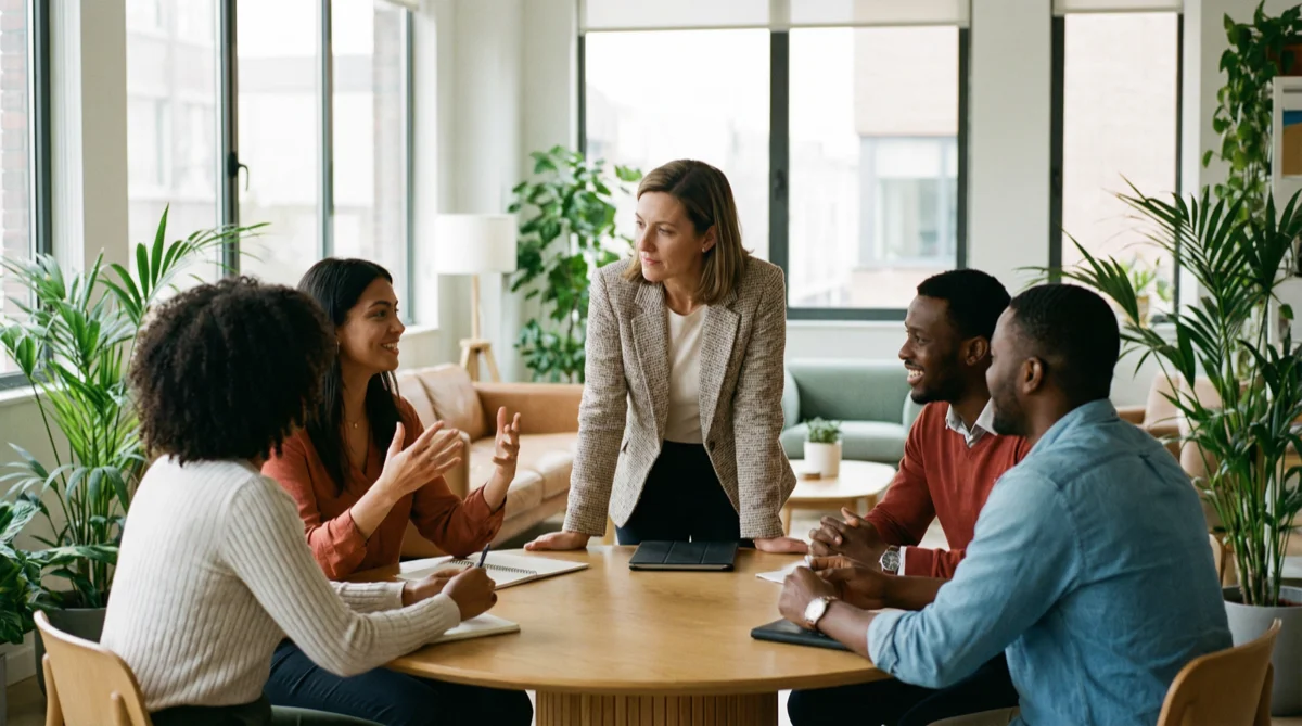 Charyzmatyczny lider podczas współpracy z zespołem – uważne słuchanie i zaangażowana dyskusja