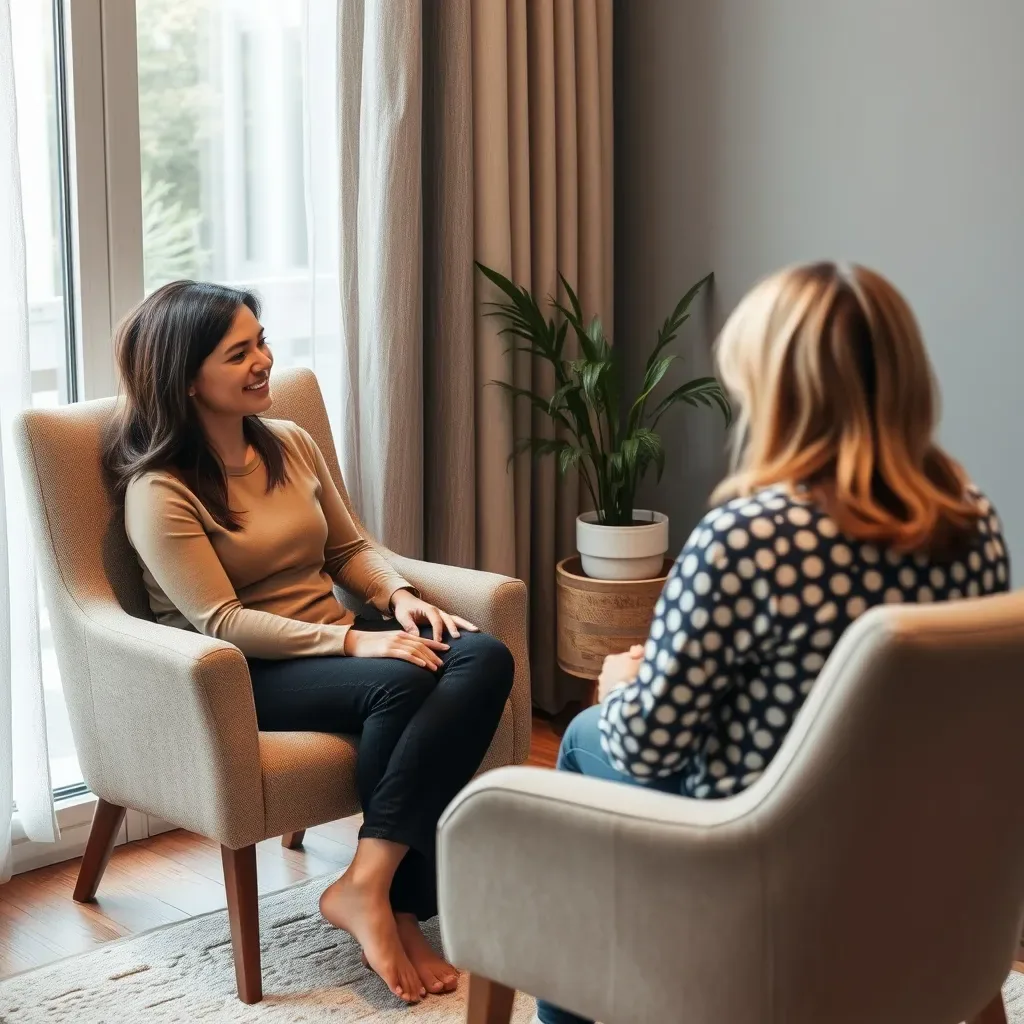 Terapeuta w trakcie sesji z pacjentem - profesjonalna rozmowa terapeutyczna